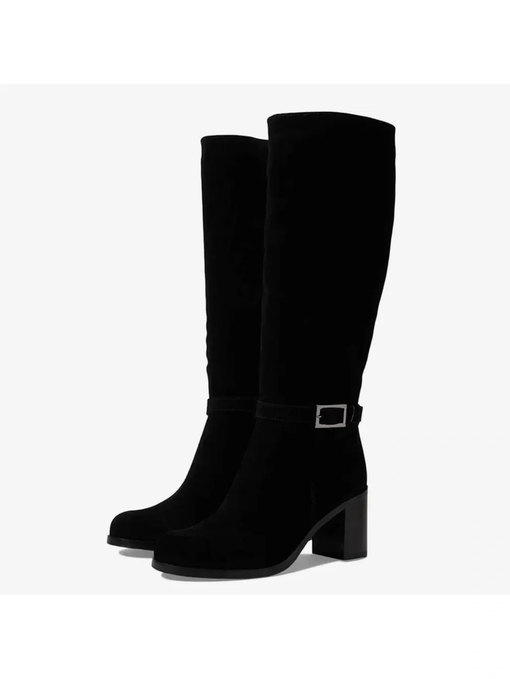 NWT La Canadienne Paul Buckled High Heel Boots, Black Size 7.5M New in Box
